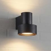 Lucande udendørs LED-væglampe Elune, mat sort, op/ned