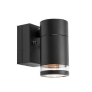 Udendørs LED-væglampe Luno, sort, 1 lyskilde, IP65, dæmpbar.
