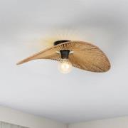 Loftlampe Siruela, brun, 56 x 40 cm, papirreb, E27