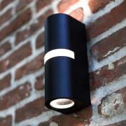 MIKA udendørs væglampe, sort, højde 19 cm, 2 x GU10, IP54