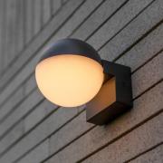 LOOMA udendørs LED-væglampe, mørkegrå, Ø 10 cm, metal, IP54