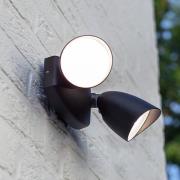 LED-udendørs vægspot SHRIMP, sort, 20 W, 2 lyskilder, IP54