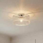 Lucande loftlampe Meritt, krom/klar, Ø 40 cm, glas