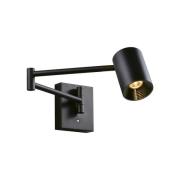 LED-væglampe Melina, sort, udhæng 55 cm, metal, dæmpbar