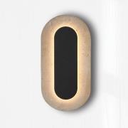LED-væglampe Miranda, beige/sort, højde 30 cm, sten