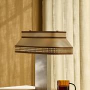 MARKET SET bordlampe Square, creme, tekstil, E27