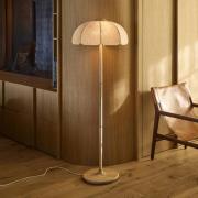 MARKET SET Gulvlampe Coquillage, naturfarvet hør/træ, E27