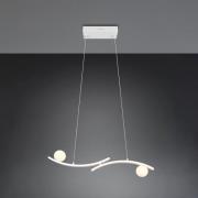 LED-hængelampe Napoli, hvid mat, længde 82 cm, metal, CCT