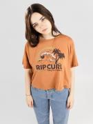 Rip Curl Rainbow Waves Crop T-shirt brun