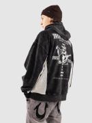 True Religion Mesh Inset Rust Cinched Hættetrøje med lynlås sort
