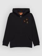 Element Timber Icon Embroidery Kids Hættetrøje med lynlås sort