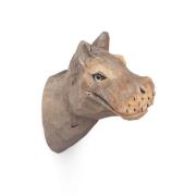 ferm LIVING Hippo Hand-Carved Vægkrog | Grå | 0-3