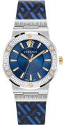 Versace Dameur VEVH01421 Greca Logo Blå/Læder Ø38 mm