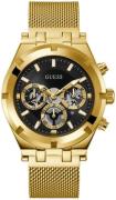 Guess Herreur GW0582G2 Continental Sort/Gul guldtonet stål Ø44 mm