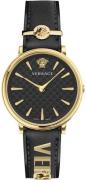 Versace Dameur VE8104622 V Circle Sort/Læder Ø38 mm