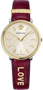 Versace Dameur VBP020017 V Circle Sølvfarvet/Læder Ø38 mm