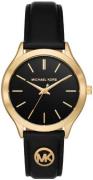 Michael Kors Dameur MK7482 Slim Runway Sort/Læder Ø38 mm