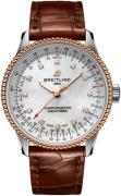 Breitling Dameur U17395211A1P2 Navitimer Automatic 35 Hvid/Læder