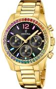 Festina Dameur F20609-3 Boyfriend Sort/Guldtonet stål Ø38.1 mm