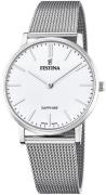 Festina Herreur F20014-1 Swiss Made Hvid/Stål Ø39 mm