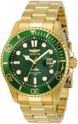 Invicta Herreur 30027 Pro Diver Grøn/Gul guldtonet stål Ø43 mm