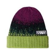 Multicolor Stretch Wool Blend Beanie Hat