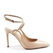 Nude Læder Ankelrem Pumps