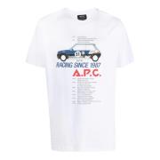 Hvid Bomuld T-shirt med Frontprint