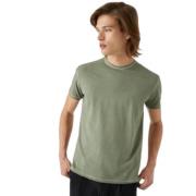 Vasket Grøn Elastisk T-Shirt