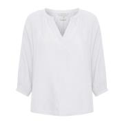 Linned V-Hals Bluse