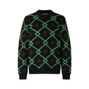Grafisk Jacquard Crewneck Sweater