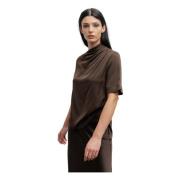 Lima silk tee dark brown