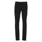 Sorte Slim-Fit Jeans med Metal Monogram