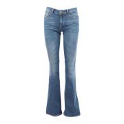Lavtaljede bomuld boot-cut jeans
