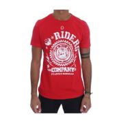 Rød Cotton RIDERS Crewneck T-Shirt