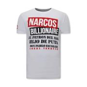 T-Shirt med Tryk Narcos Billionaire