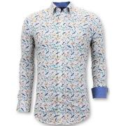 Luksus Skjorter til Mænd Digital Print - Slim Fit Skjorte - 3063
