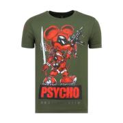 Psycho Mouse Rhinestones - Trykt T-shirt Herre - 6321G