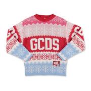 Pink with contrasting panels cotton GCDS knit jumper