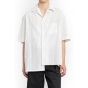 Hvid Asymmetrisk Kortærmet Skjorte