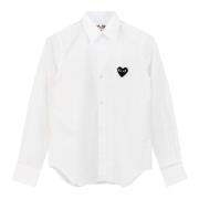 Hjerte Logo Hvid Bomuld Skjorte
