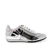 Sølv Læder Sneakers til Kvinder