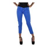 Elegante og behagelige slim-fit capri jeans med gyldne indsatser og DD...