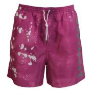 Mænds Pink Tie Dye Logo Strandshorts