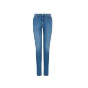Slim-Fit Højtaljede Jeans til Kvinder med Logo