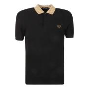 Sort Polo Shirt med Krave Detalje