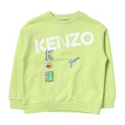 Grøn børnesweater med logo print