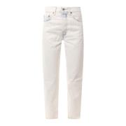 Hvide Jeans med Tapered Leg
