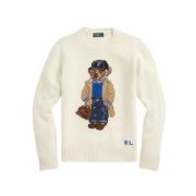 Blandet uld og kasjmir sweater med Polo Bear