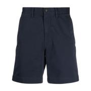 Marineblå Stretch Bomuld Chino Shorts